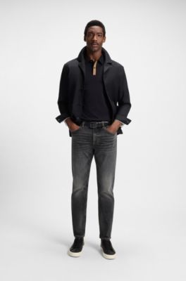 Maine regular fit-jeans i bekv&auml;m gr&aring; stretchig denim, M&ouml;rkgr&aring;