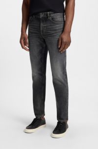 Maine regular-fit jeans in grey comfort-stretch denim, Dark Grey