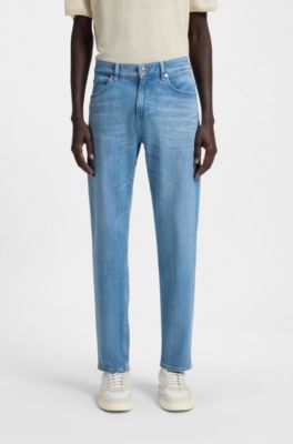 Jean Regular Maine en denim stretch bleu confortable, Bleu