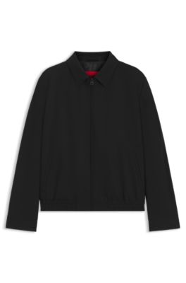 Slim-fit jacket in performance-stretch fabric, Black