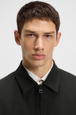 Slim-fit jacket in performance-stretch fabric, Black