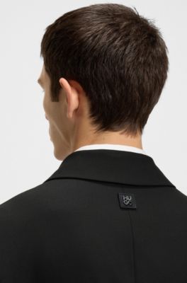 Slim-fit jacket in performance-stretch fabric, Black
