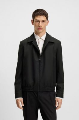 Slim-fit jacket in performance-stretch fabric, Black