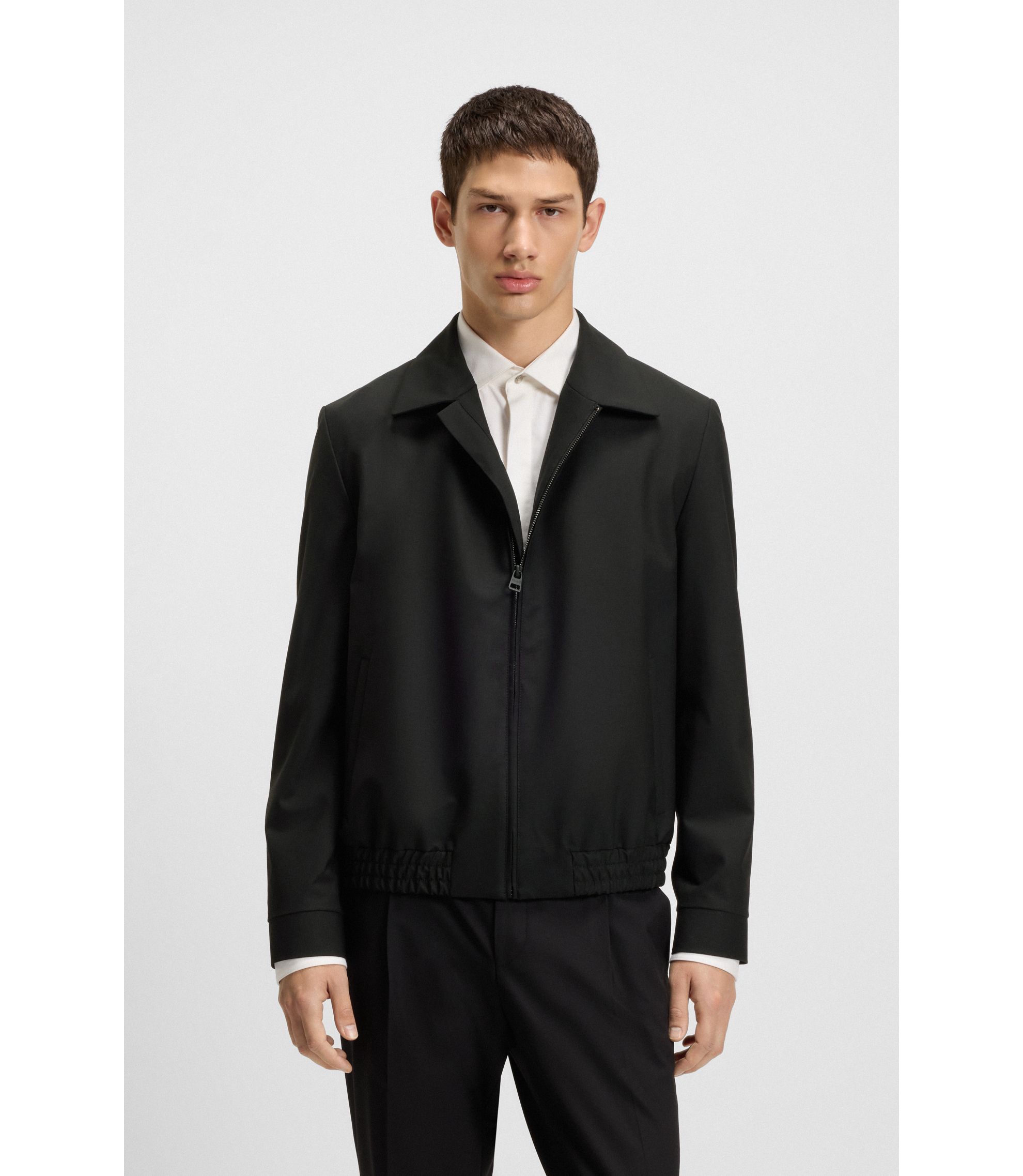 HUGO BOSS SLIMFIT SOFT CONSTRUCTED ジャケット HUGO BOSS (ヒューゴボス) フルジップ テディジャケット SLIMFIT