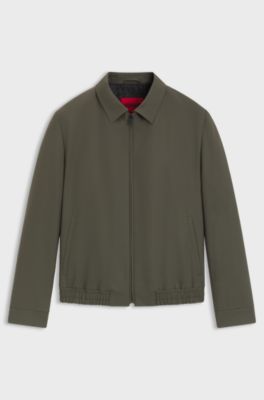 Slim-fit jacket in performance-stretch fabric, Olive