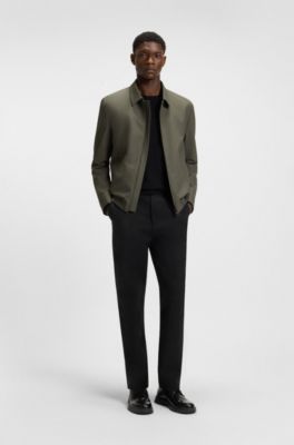 Slim fit-jacka i performance stretch-tyg, Oliv