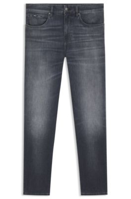 Maine regular-fit jeans in grey Italian denim, Dark Grey