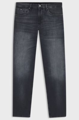 Maine regular-fit jeans in grey Italian denim, Dark Grey