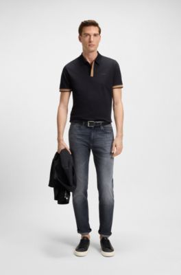 Maine regular-fit jeans in grey Italian denim, Dark Grey
