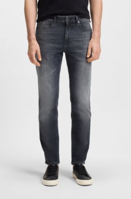 Maine regular-fit jeans in grey Italian denim, Dark Grey