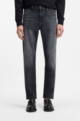 Maine regular-fit jeans in grey Italian denim, Dark Grey