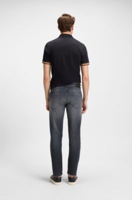 Maine regular-fit jeans in grey Italian denim, Dark Grey