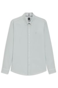 Slim-fit shirt in Oxford cotton, Light Blue
