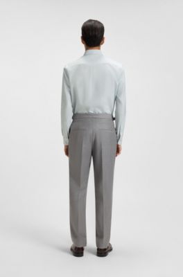 Slim-fit shirt in Oxford cotton, Light Blue