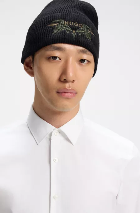 Slim-fit shirt in easy-iron cotton poplin