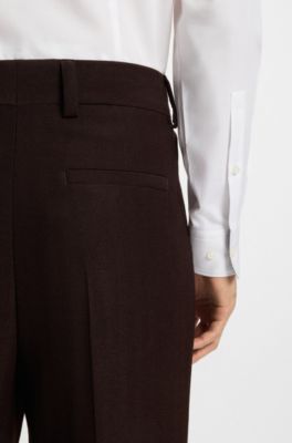 Slim-fit shirt in easy-iron cotton poplin, White