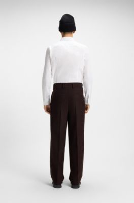 Slim-fit shirt in easy-iron cotton poplin, White