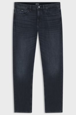 Delaware slim-fit jeans in blue mechanical-stretch denim, Dark Blue