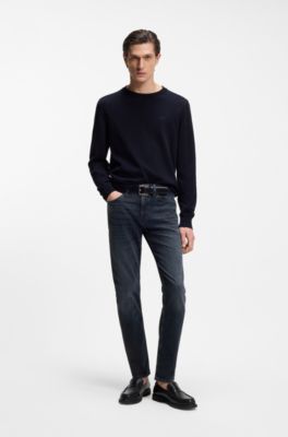 Jean Slim Delaware en denim stretch m&eacute;canique bleu, Bleu fonc&eacute;