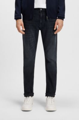 Delaware slim-fit jeans in blue mechanical-stretch denim, Dark Blue