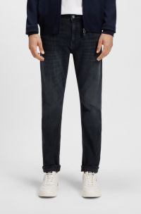 Delaware slim-fit jeans in blue mechanical-stretch denim, Dark Blue