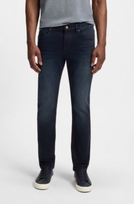 Jeans Delaware slim fit in denim elasticizzato blu, Blu scuro