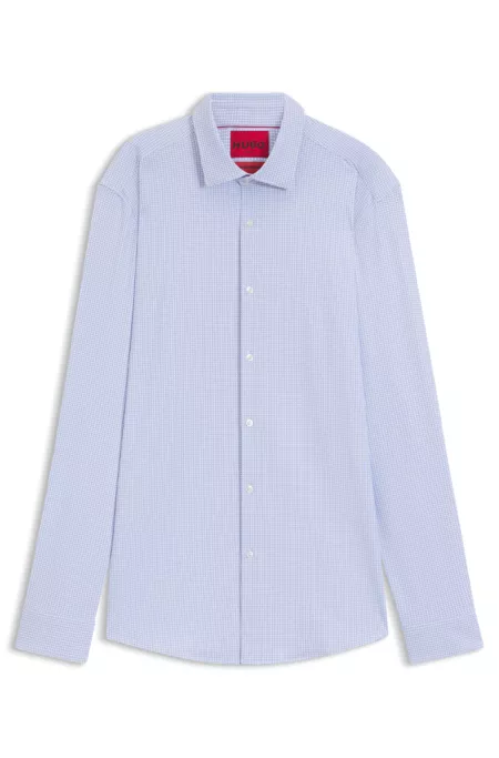 Slim-fit shirt in printed performance-stretch jersey