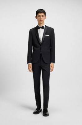 Slim-fit shirt in stretch cotton with double cuffs, White