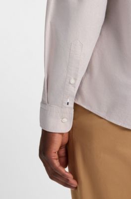 Regular-fit shirt in Oxford cotton, Beige