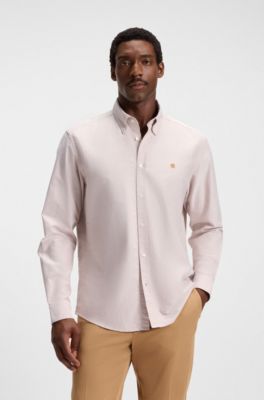 Regular-fit shirt in Oxford cotton, Beige