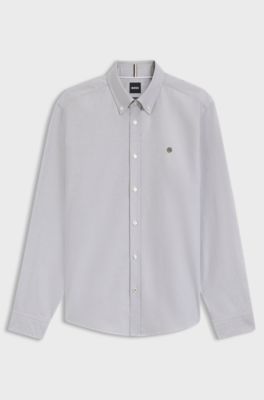 Regular-fit shirt in Oxford cotton, Green