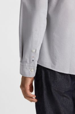 Regular-fit shirt in Oxford cotton, Green