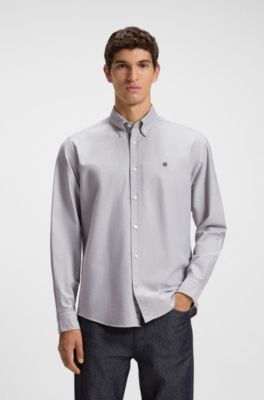 Regular-fit shirt in Oxford cotton, Green