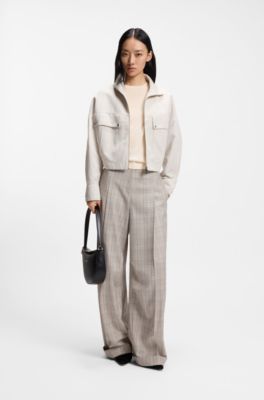 Jersey slim fit en lana merina, Natural