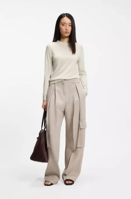 Slim-fit crew-neck sweater in merino wool