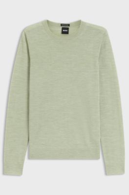 Maglione girocollo slim fit in lana merino, Calce