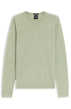 Slim-fit trui met ronde hals van merinowol