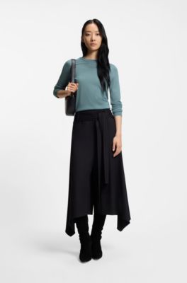 Slim-fit sweater in merino wool, Light Blue