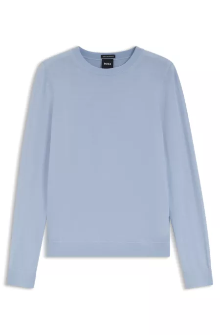 Pull Slim à col rond en laine mérinos
