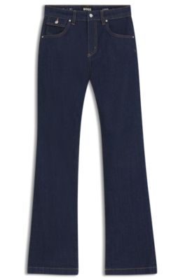 Bootcut jeans in blue stretch denim with coin pocket, Dark Blue