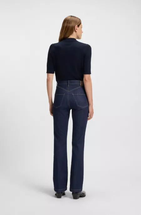 Bootcut jeans in blue stretch denim with coin pocket