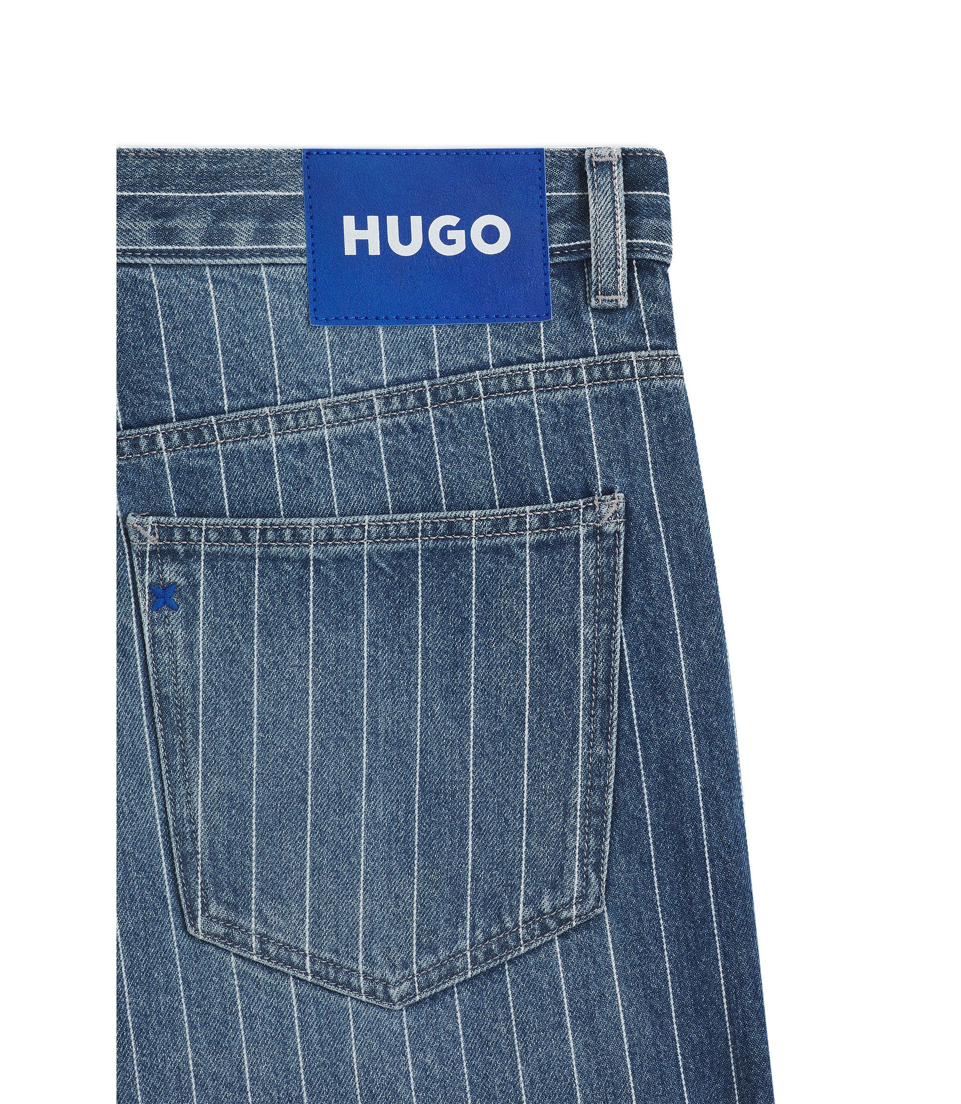 HUGO - バギーフィットジーンズ ピンストライプ ブルーデニム HUGO - バギーフィットジーンズ ピンストライプ ブルーデニム
