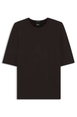 Boss Slim-fit short-sleeved sweater in superfine merino wool stickade tröjor dam – bild 4