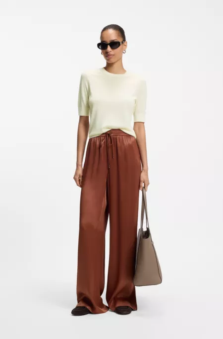 Short-sleeved sweater in merino wool