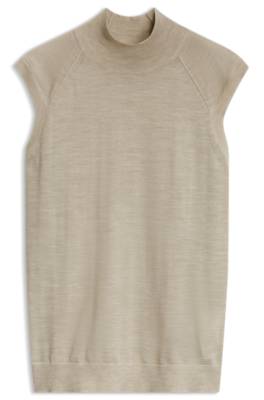 Boss Sleeveless mock-neck sweater in merino wool polotröjor dam – bild 4