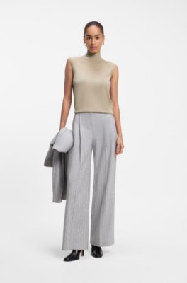Boss Sleeveless mock-neck sweater in merino wool polotröjor dam – bild 2