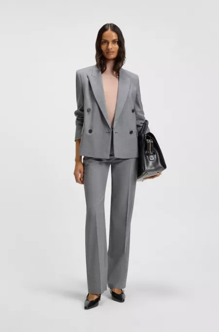 High-neck top in merino wool