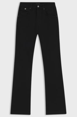 Bootcut jeans in black stretch denim, Black