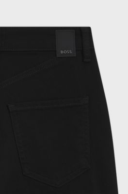 Bootcut jeans in black stretch denim, Black