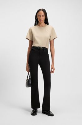 Bootcut jeans in black stretch denim, Black